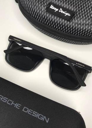 Мужские очки солнцезащитные porsche design polarized черные матовые глянцевые антибликовые с поляризацией2 фото