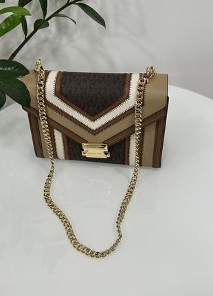 Сумка брендовая michael kors whitney medium flap кожа оригинал на подарок материнской/девочке4 фото