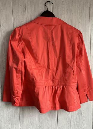 Яскравий жакет коралового кольору жіночий піджак belly barclay розмір s-m8 фото