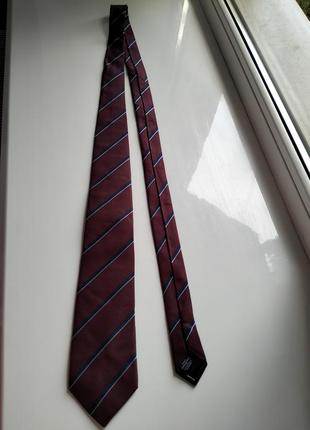 Мужской бордовый классический галстук полосатый charles tyrwhitt галстук3 фото