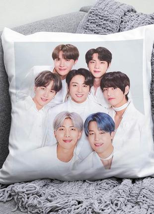 Декоративна подушка плюшева подарунок з принтом kpop bts бтс idol