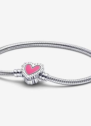 Серебрянный браслет пандора сердце pandora