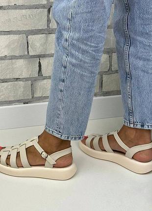 36-41 рр босоножки натуральная замша/кожа бежевый, белый, черный, хаки, лаванда5 фото