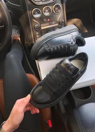 Alexander mcqueen black шикарні жіночі кросівки чорного кольору (36-40)😍5 фото