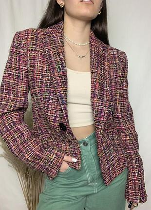 Твідовий піджак / різнокольоровий піджак / claudia strater / жакет