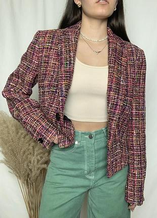 Твідовий піджак / різнокольоровий піджак / claudia strater / жакет