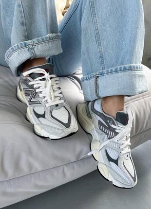 New balance 9060 grey жіночі кросівки нью беланс замшеві легкі зручні