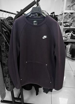 Бордова nike tech fleece світшот чоловічий кофта найк теч