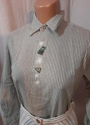 Австрийская хлопковая рубашка с вышивкой
