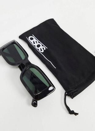 Крутые черные прямоугольные солнцезащитные очки