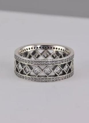 Кольцо очарование  с камнями пандора серебро 925, кольца3 фото