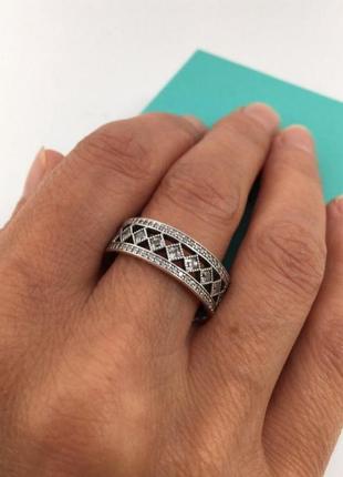 Кольцо очарование  с камнями пандора серебро 925, кольца6 фото
