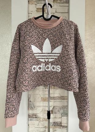 Леопардовый свитшот adidas originals leopard print logo2 фото