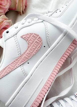 Nike air force 1 low pink love женские кроссовки найк форс кожаные3 фото