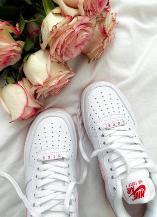 Nike air force 1 low pink love женские кроссовки найк форс кожаные5 фото