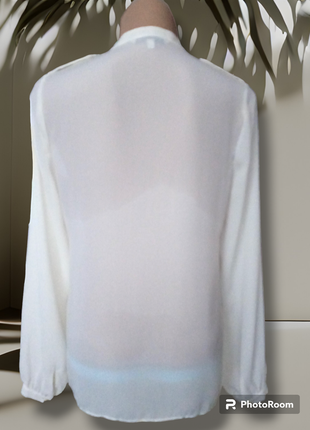 Шифонова ніжна блуза молочного кольору класична стильна базова нова laura ashley2 фото