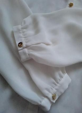 Шифонова ніжна блуза молочного кольору класична стильна базова нова laura ashley6 фото