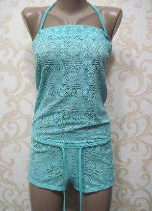 Гіпюровий пляжний ромпер