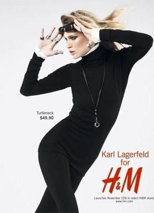 Чорний жіночий гольф светр джемпер світшот худі футболка karl lagerfeld x h&amp;m розмір m1 фото