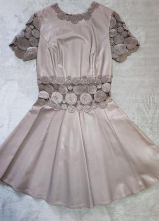 Брендовое эксклюзивное платье из натуральной кожи