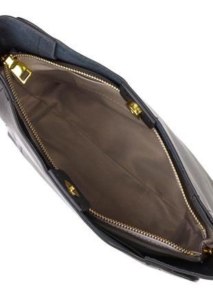 Ділова жіноча сумка з натуральної шкіри 22109 vintage чорна4 фото