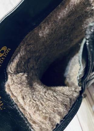 Зимние кожаные сапоги alamo, лёгкие, черные р377 фото
