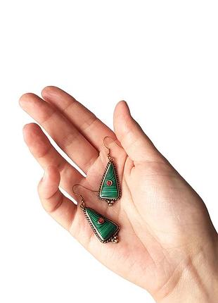 Вінтажні сережки, сережки вінтаж, кульчики, гарні сережки, мозаїка, вінтаж, етно, бохо, трайбл