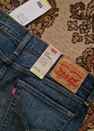 Брендові фірмові стрейчеві джинси levi's 510,нові з бірками,оригінал із сша,розмір 34/34.6 фото