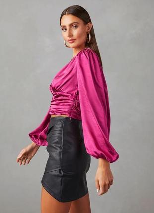 Стильна яскрава сатинова блуза топ barbie pimkie 40/l