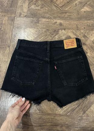 Джинсові шорти чорні levi's 5015 фото