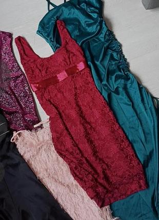 Гипюровое бордовое платье на подкладе