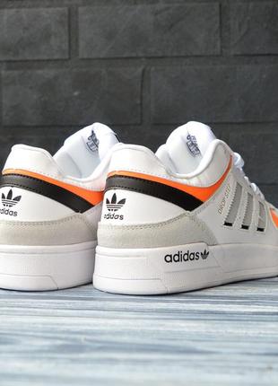 Мужские кроссовки белые с серым и оранжевый в стиле adidas4 фото
