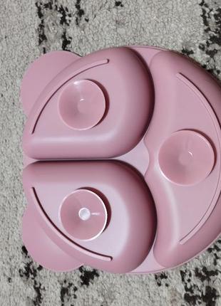 Тарелка силиконовая секционная мишка