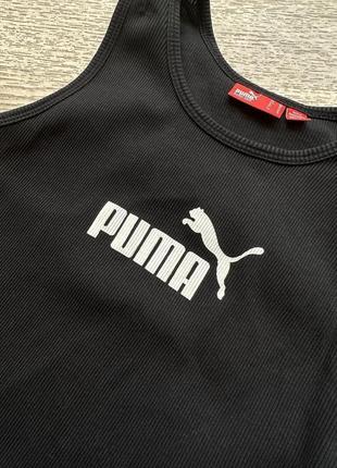 Стильная черная майка в рубчик с логотипом puma 34/xs6 фото