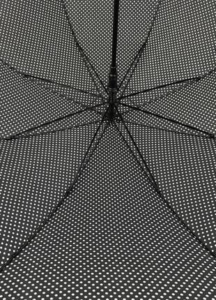Зонт-трость с рюшами в горошек полуавтомат на 8 спиц от swifts черный sw03180-34 фото