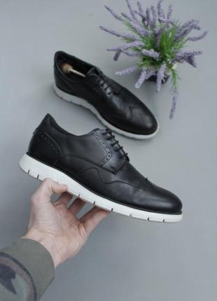 Charles tyrwhitt hybrid sneakers броги шкіряні туфлі 43 44 чорні сучасні з білою підошвою на випускний весілля урочисті класичні