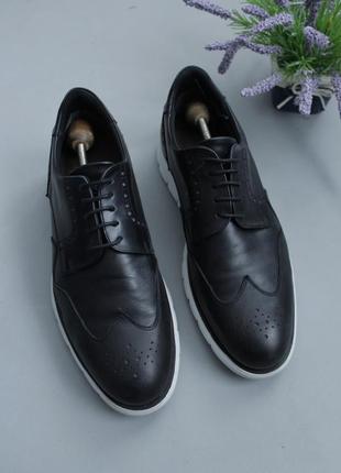 Charles tyrwhitt hybrid sneakers броги шкіряні туфлі 43 44 чорні сучасні з білою підошвою на випускний весілля урочисті класичні4 фото