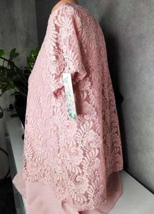 Мереживна блузка ніжно рожевого кольору3 фото