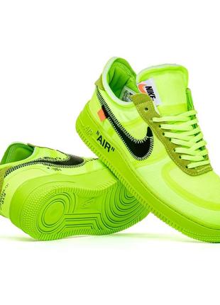 Nike air force x off white 1 low green1 фото