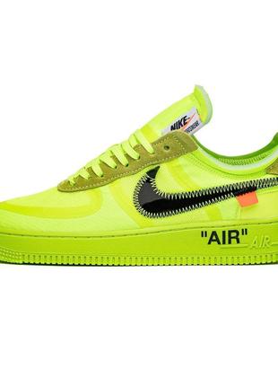 Nike air force x off white 1 low green2 фото