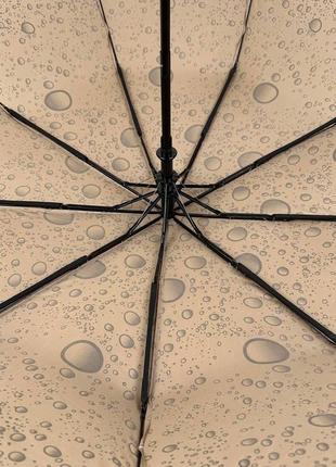 Жіноча парасолька напівавтомат на 9 спиць антивітер з бульбашками від toprain бежева tr0541-67 фото