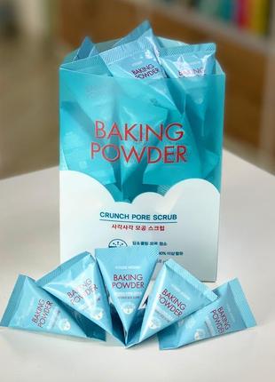 Скраб для очищення шкіри з содою etude house baking powder crunch pore scrub, 7 г