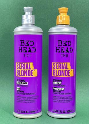 ‼️tigi bed head serial blonde 400ml‼️ відновлюючий шампунь для освітленого волосся1 фото