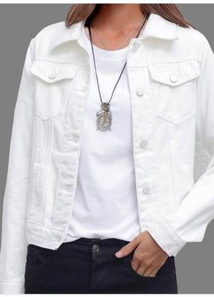 Белая куртка джинсовка  chicoree p.s1 фото