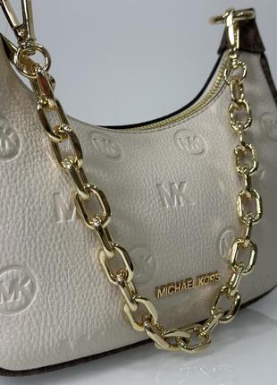 Сумка брендовая michael kors cors cora medium logo embossed shoulder bag кожа оригинал на подарок материнской/девочке3 фото