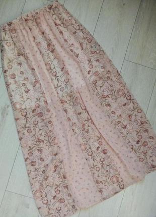 Шифоновая юбка макси цветочный принт2 фото
