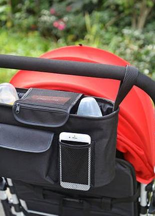 Сумка-органайзер z&d, сумка для коляски, сумка на коляску, сумка для мами, універсальна сумка для візочка1 фото
