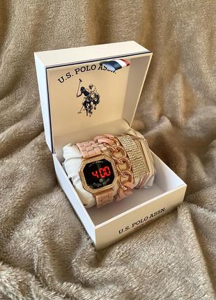 Us polo assn led watch оригинал новые женские наручней часы лэд + браслеты