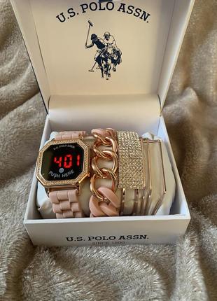 Us polo assn led watch оригинал новые женские наручней часы лэд + браслеты2 фото