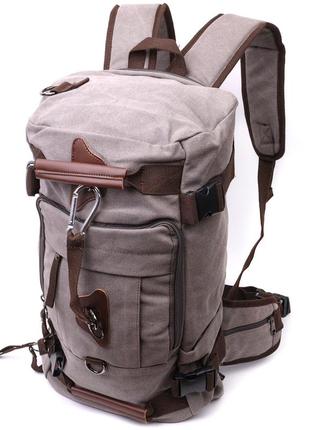Рюкзак-трансформер у стилі мілітарі зі щільного текстилю vintage 22156 сірий